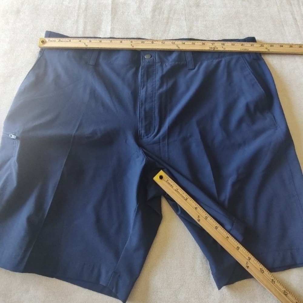 PGA Tour Mens Golf Shorts Navy Blue Flat Front Performance Stretch Size 40